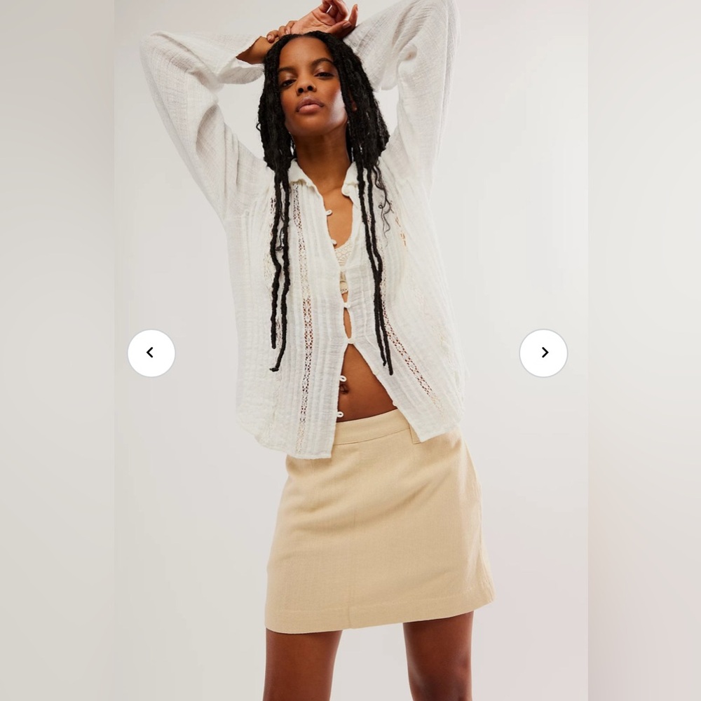 Can’t blame me linen mini skirt